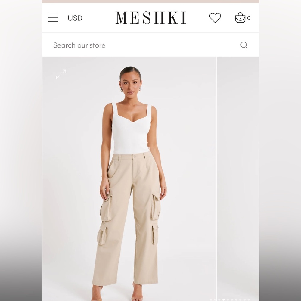Tan loose cargo pants